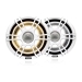 6.5” 230 Watt Coaxial Sports White Marine Speakers (Pair) with CRGBW LED Lighting