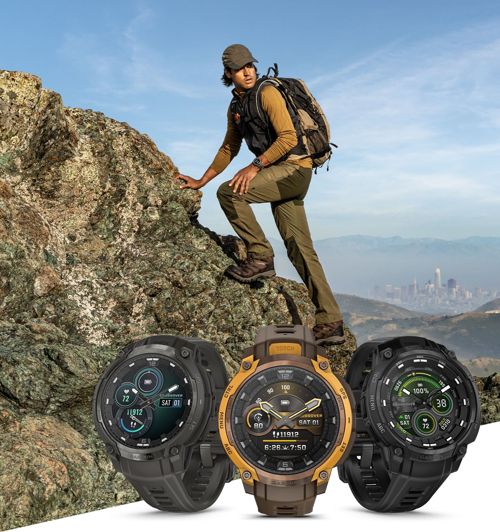 Instinct Crossover AMOLED - Analog smartwatch with a dynamic digital display