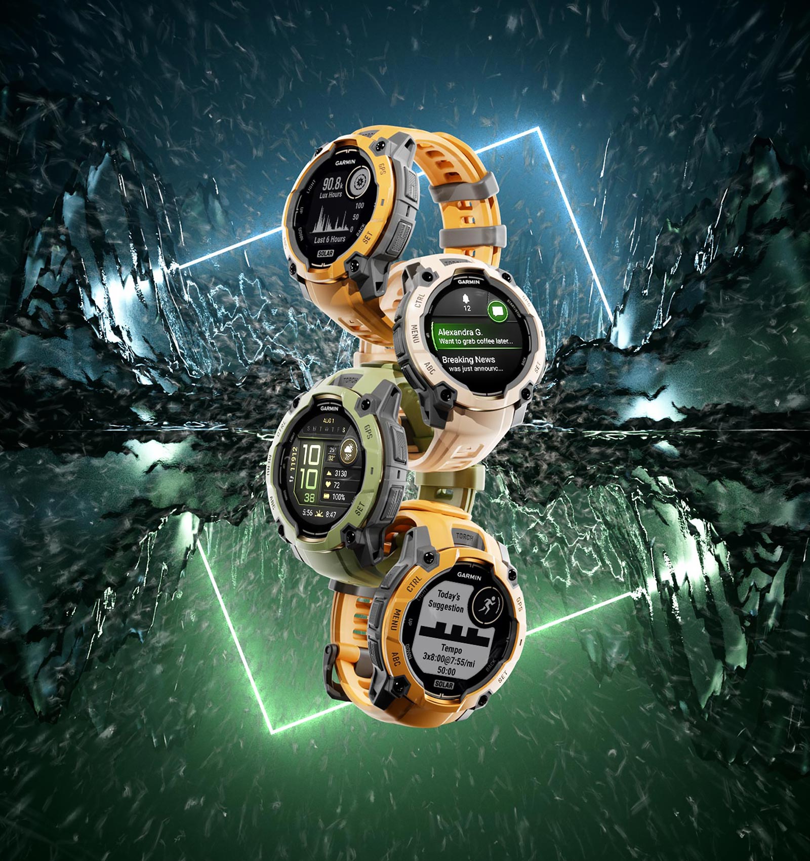 Instinct 3 Alpine Rush Collection - Limited-edition colors of our rugged smartwatches