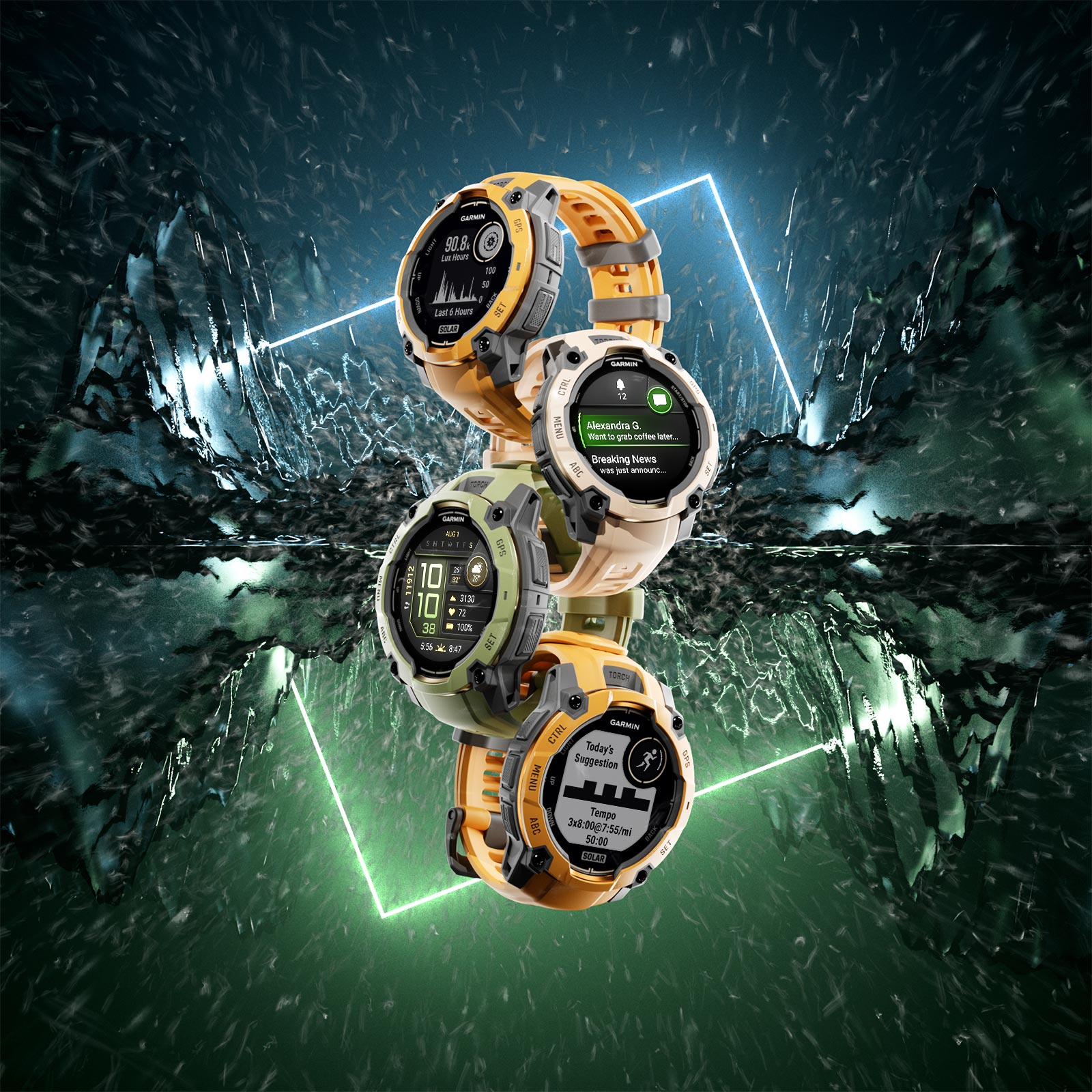 Instinct 3 Alpine Rush Collection - Limited-edition colors of our rugged smartwatches