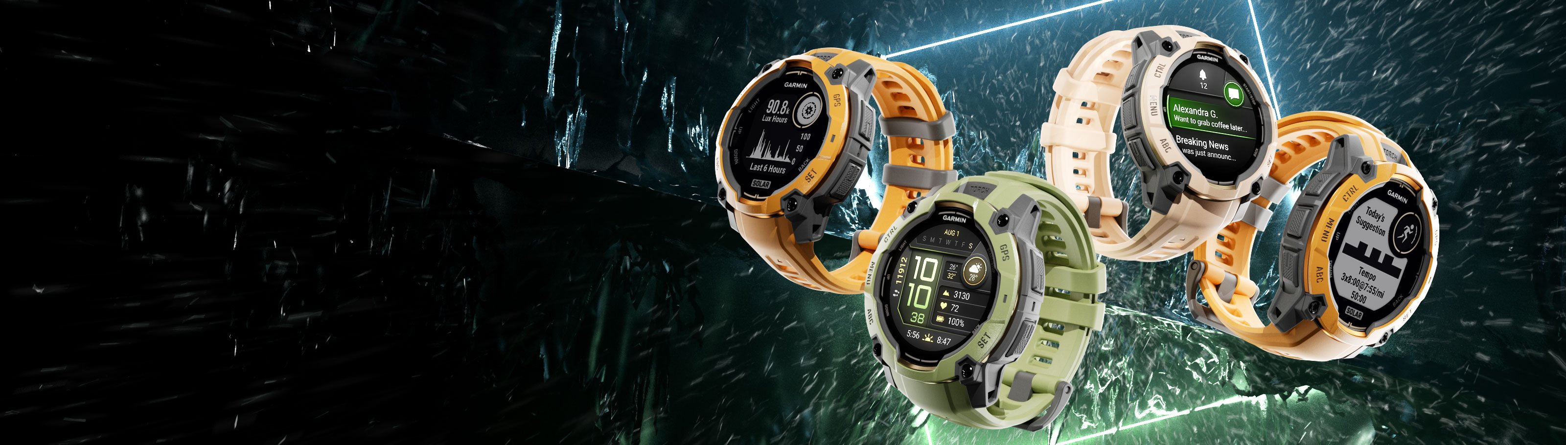 Instinct 3 Alpine Rush Collection - Limited-edition colors of our rugged smartwatches