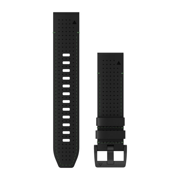 ラウンド用品・アクセサリー GARMIN QUICKFIT 22 WATCH BAND QUICKFIT 22 Watch Straps, Leather/FKM Hybrid Strap, Black/Green