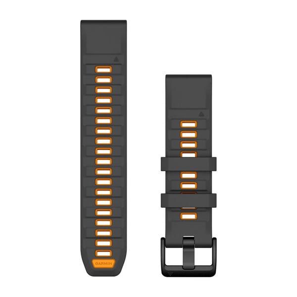 QUICKFIT (22mm) Silicone,Graphite/Spark Orange | products | Garmin