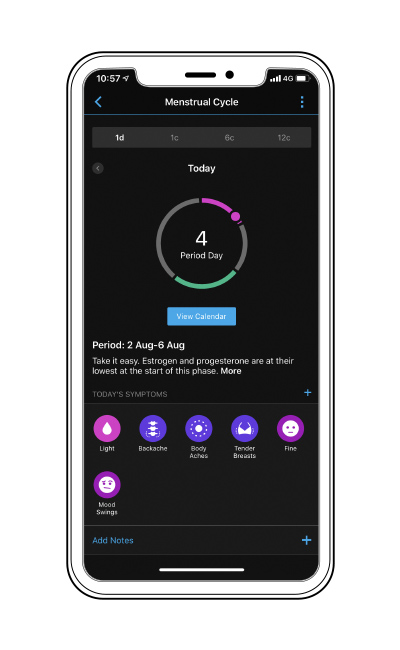 Menstrual tracking garmin hotsell